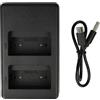 vhbw Caricabatterie doppio compatibile con Scanreco Mini, Maxi, Marrel 500, HMF batterie per radio - Stazione di ricarica + cavo USB-C, 7,2V, 0,6A