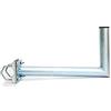Premium X PremiumX Sostegno per balcone/ringhiera per antenna satellitare, antenna parabolica, antenna con attacco a specchio, braccio con morsetti, morsetti dentati in acciaio, diverse lunghezze