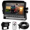 YEDDY Kit di telecamere di retromarcia LCD da 7 pollici con telecamera posteriore con grandangolo a 170°, impermeabile IP68, visione notturna a 18 infrarossi per camion, camper, rimorchi, autobus, furgoni,