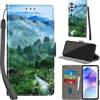 PHINIENLAND Cover per Samsung Galaxy A55 5G PU Pelle Custodia Flip Foresta