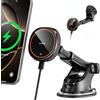 APPS2Car Supporto magnetico per telefono da auto, progettato solo per MagSafe iPhone 17-12 Series, cavo dati arancione/nero (casuale)