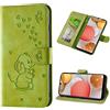 Norn Custodia per Samsung Galaxy A42 5G,Flip Cover in pell PU Goffratura Elefante Carino con Portafoglio Caso,con funzioni Stand,Antiurto con Slot per schede,Chiusura Magnetica,Verde
