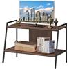 COSTWAY Mobile Porta TV, Scaffale a 2 Livelli con Ripiani di Stoccaggio, Ideale per TV Fino a 32 Pollici, 89x43x60 cm