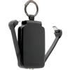 FISHTEC Powerbank - Caricatore tascabile 3 in 1 da 2000 mAh con cavi integrati Type-C e Lightning, LED integrato, portachiavi compatto ricarica rapida iOS e Android