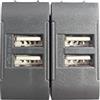 vidoelettronica 2 Pezzi Presa USB Da Muro Doppia,Doppia USB Caricatore USB 5V 4A, Compatibile Con Bticino Living Light (NERO)