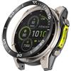 SMYAOSI Lunetta Styling per Garmin Tactix8 Amoled/Solar Anello Adesivo Protezione AntiGraffio Lunetta in Metallo Quadrante Cornice Cerchio Custodia per Fenix 8 (Nero Bianco, Fenix8 Amoled 43mm)