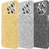 LucBuy 3 Pezzi Protezione per la Pelle Glitterata per iPhone, LucBuy Adesivo per Bordi a Copertura Totale Lucida, Protezione Posteriore di Precisione, Decorazioni di Lusso per Telefono per iPhone 16 Pro Max