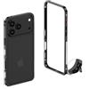 teroxa Custodia protettiva per iPhone 17 Pro Max, telaio in lega di alluminio aeronautico, antiurto, senza cover posteriore, dissipazione del calore (nero)