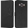 EATCYE Cover per Samsung Galaxy J7 2016 / J710, Flip Libro Libretto Custodia in Pelle PU per Samsung Galaxy J7 2016 / J710 [Protezione Completa] [Slot per Scheda] [Funzione di Supporto] (#Nero)