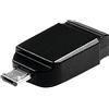 Verbatim Nano Chiavetta USB 16 GB, USB 2.0 con MicroUSB, Velocità Lettura 10 MB/s, Velocità Scrittura 3 MB/s, Nero