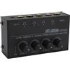 VBESTLIFE HA-400 Amplificatore per Cuffie Stereo a 4 Canali Ultra Compatto per Studio e Palco, Controllo del Volume (Spina europea)