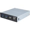 Akasa AK-ICR-12 InterConnect S V3 USB Hub, Nero