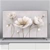 Hixingo Copertura TV Antipolvere, Motivo Fiore 3D Copri Televisore Copertura Televisore Cover TV Copri TV Protezione TV Universale Elastica Custodia Protettiva TV (40-43inch,Petalo bianco A)