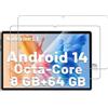generic YICTY C10 - Pellicola protettiva in vetro temperato per tablet Android da 10, alta trasparenza, resistente ai graffi, anti-impronte (confezione da 2)