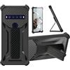 Aroepurt Custodia per TCL 10 5g Cover Custodia Case Ibrida [con Protezione dello Schermo in Vetro temperato] [Supporto Magnetico Pieghevole] [Resistente alle Impronte digitali Smerigliato] Nero