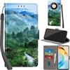 PHINIENLAND Cover per Honor X50 5G / X9b Case PU Pelle Custodia [Kickstand] [Chiusura magnetica] [Slot per Schede], Portafoglio Flip Custodia per Honor Magic 6 Lite,Foresta