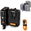 ZGCINE VM-Hs2 Piastra Batteria con Montaggio A Doppia Micro V Sostituibile A Caldo/Shark Fin, Uscita di Supporto: Lm 2 Pin (14,8 V/6 A), D-Tap (14,8 V/10 A), USB-C (5 V, 9 V, 12 V, 15 V/3 A 20 V/5A