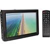 Septpenta TV Digitale per Auto da 10 Pollici, TV Portatile Portatile, Lettore Video 1080P, Due Altoparlanti Rotondi da 32 MM con Ventosa e Caricatore per Auto da 12 V per Auto Campeggio Camera