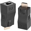 equlup Adattatore extender HDMI, confezione da 2 cavi di rete HDMI a RJ45 da 30m trasmettitore TX ricevitore RX convertitore extender ripetitore su CAT-5E/CAT-6