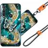 JEZSTHAI Cover Compatibile con Motorola One Macro Custodia in Silicone TPU Morbido con Cordino/Laccio Tracolla Cellulare,Antiurto AntiGraffio Protettiva Bumper Case con Disegno Motivi,Cover*A04