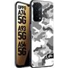 CUSTOMIZZA - Custodia cover nera morbida in tpu compatibile per Oppo A74 5G - A93 5G - A54 5G camouflage mimetico militare bianco white