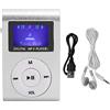 PUSOKEI Mini Set di Lettori Musicali MP3 Portatili in Lega di Alluminio, Scheda di Memoria per Supporto MP3 con Clip Posteriore Sportiva con Display LCD Mini(Argento)