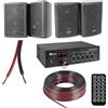 Compaq IMPIANTO AUDIO FILODIFFUSIONE 4 CASSE PARETE BLACK BLUETOOTH RADIO FM USB