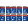 READYXIO INDMEM SD Card 512MB, 10 confezioni Classe 4 512MB Flash Memory Card MLC Standard Secure Digital Card Camera Card