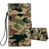 HopMore Cover a Libro per Samsung Galaxy S9 in Pelle con Silicone Morbido Custodie Samsung S9 Portafoglio Disegni Custodia Antiurto 360 Gradi Accessori Leather Case - Camuffamento