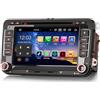 Erisin 7 8-Core 4GB+64GB Android 14 Autoradio 2 Din GPS Navigatore per VW Polo 6R Golf 5 Golf 6 T5 Passat B6 Jetta Tiguan Seat Leon Skoda CarPlay Android Auto WiFi 4G DSP RDS DAB+ CD DVD Canbus OPS