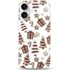 LCHULLE Natale Cover Compatibile con iPhone 16(6.1 Pollici) Custodia Natale Trasparente Cover Silicone Christmas Case TPU Bumper Chiaro Custodia Protettiva per iPhone 16 (Rosso)