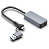 Qerwsdty Scheda di Rete Universale 2500Mbps USB C Type-C Ethernet A RJ45 Adattatore Cablato 2.5G USB 3.0 Convertitore Scheda LAN S25 AC