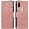 Shantime Custodia Portafoglio in Pelle Compatibile con Xiaomi Mi Mix 2S, Cover Colorata Flip con Portacarte, Chiusura Magnetica Protettiva(Oro Rosa)