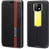 Shantime Custodia Flip in Pelle PU Bicolore con Chiusura Magnetica Invisibile Compatibile con Ulefone Armor 24, Cover Elegante e Protettiva (Nero)