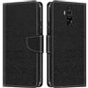 Shantime Custodia in Pelle PU a Righe Compatibile con Oukitel K9, Cover Portafoglio con Chiusura Magnetica, Scomparti Carte e Funzione Stand (Nero)
