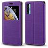 Shantime Custodia Flip in Pelle PU con Finestra Visibile e Chiusura Magnetica Invisibile Compatibile con TCL 20L T774H, Protezione Totale (Viola)
