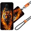 JEZSTHAI Cover Compatibile con OnePlus 6 Custodia in Silicone TPU Morbido con Cordino/Laccio Tracolla Cellulare,Antiurto AntiGraffio Protettiva Bumper Case con Disegno Motivi,Cover*A07