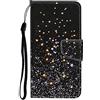 VQWQ Custodia per Samsung Galaxy A40, Flip Cover Portafoglio in Pelle PU Motivo Animale Slot per Schede Libro Cavalletto Supporto Wallet Case Cordino Chiusura Magnetica per Donna Maschio -[XC]-Stella