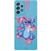 LA CASA DE LAS CARCASAS Cover per Samsung Galaxy A52 4G ufficiale Disney Stitch Graffiti trasparente per proteggere il tuo cellulare. Cover in silicone flessibile con licenza ufficiale Disney