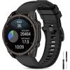 CHULN 22mm Quickfit Cinturino per Garmin Fenix 8 47mm/Fenix 7 Pro/Fenix 7/Fenix 6/Fenix 6 Pro/Fenix 5/Fenix 5 Plus, Regolabile Sportiva Silicone Cinturino di Ricambio per Smartwatch.(No host)