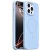 Mixroom - Custodia Cover Case per iPhone 13 PRO Max in Tpu silicone liquido morbido compatibile con MagSafe con cerchio magnetico integrato Celeste C09
