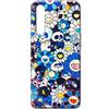 Mixroom - Cover Custodia Back case In TPU Silicone Morbida Per Samsung Galaxy A34 5G Fantasia Margherite E Teschietti Blu M528
