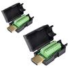 Oiyagai 2Pz Connettori HDMI Maschio Senza Saldatura - Terminale Rapido a Vite con Custodia, Breakout Board per Progetti DIY, Moduli AV, Test Video