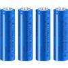 Generic 4 Pack 3200 mAh Batterie Ricaricabili, Button Top NiMH Batteria Ricaricabile, Bottone in Alto Alta Capacità Batteria per Fotocamera/Piccolo Ventilatore/LED Lampada Frontale/Luci Solari, Blu