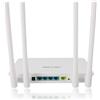 Dpofirs Router Wireless AC1200, Router WiFi Dual Band da 1200Mbps con 4 Porte LAN, Antenna 4x5dBi per Copertura Estesa, Gestione App, per Casa e Ufficio (Spina Europea)