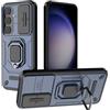 ESTH® Cover per Samsung Galaxy S24 con Custodia per Fotocamera Scorrevole e Supporto ad Anello [Custodia Paraurti Compatibile con Supporto Magnetico per Auto], Blu