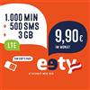 eety Tariffa per smartphone TOP, Austria, Normale/Micro/Nano SIM Card, 1000 minuti, 500 SMS, 3 GB LTE per 9,90 €/mese