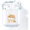 AKABEILA Cover AirPods Case, compatibile con AirPods 2 e 1 cover in silicone trasparente custodia protettiva per AirPods Case (LED anteriore visibile) antiurto custodia motivi carini, cane