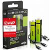 VERICO LoopEnergy - Batteria AA USB-C Mignon, 2550 mWh, 1,5 V, 2 batterie agli ioni di litio, 1700 mAh, 1,5 V, 2 pezzi