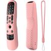 Hesupy Custodia protettiva in silicone per telecomando TV LG MR21GA, MR21GN, MR21GC, MR22GA, MR22GN, MR22GC, MR23GA, MR23GN, MR23GC, antiscivolo, antiurto, con cordino (rosa)